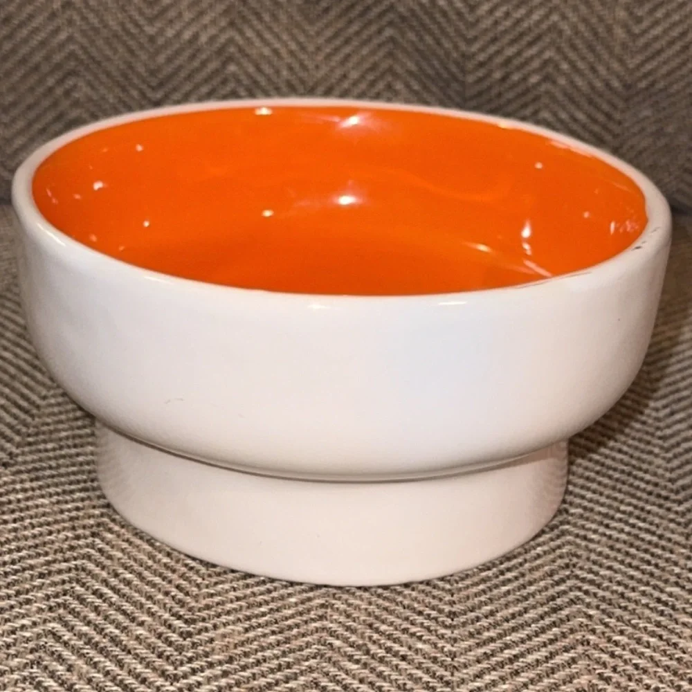 NWT Rae Dunn Seasonal Halloween Boo Ceramic Bowl for Pets CERAMIC Orange